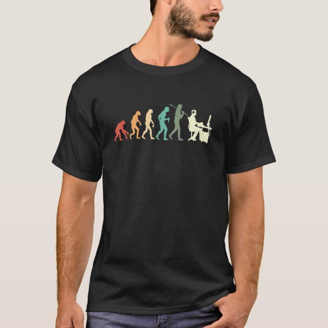 Evolution Grafik-Video-Game-Player-Gaming-Gamer P T-Shirt (Vorderseite)