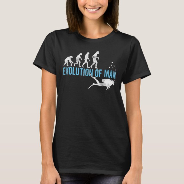 Evolution Graphic Diver Diving Scuba Diver Apnoe S T-Shirt (Vorderseite)