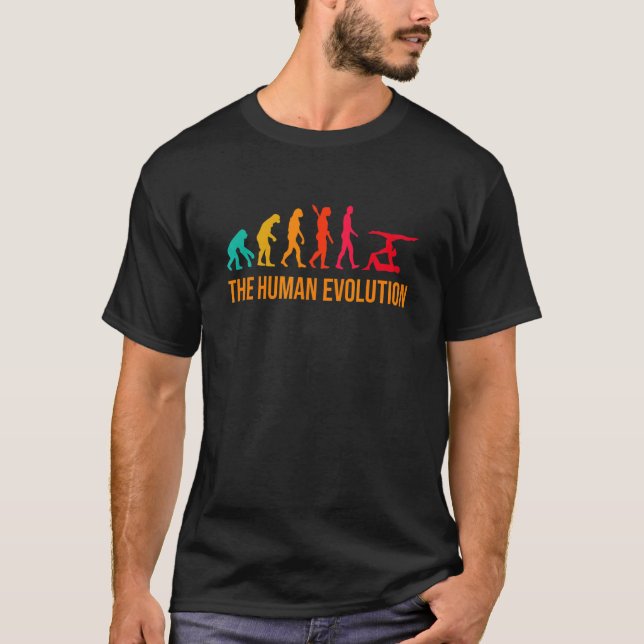 Evolution Graphic Gymnast Gymnastik Acrobat Acrob T-Shirt (Vorderseite)