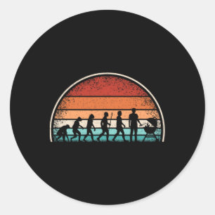 Evolution Grillen Funny Grillen Retro Grill Rbecue Runder Aufkleber