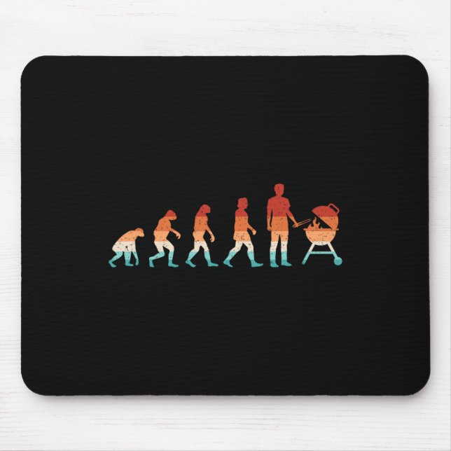 Evolution Grilling Funny Grillen Retro Grill Rbecu Mousepad (Vorne)