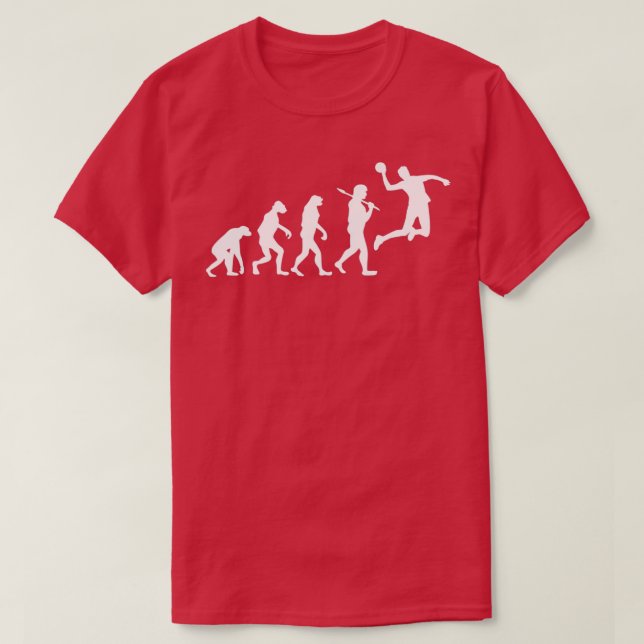Evolution Handball Handballer Sprung werfen Gesche T-Shirt (Design vorne)