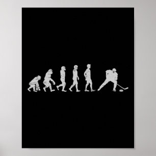Evolution Hockey Spieler Puck Netz Tor Torwart G Poster