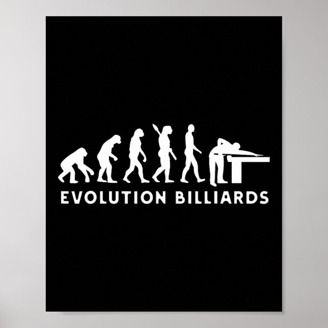 Evolution Human Billiards Gentleman Playing Billia Poster (Vorne)
