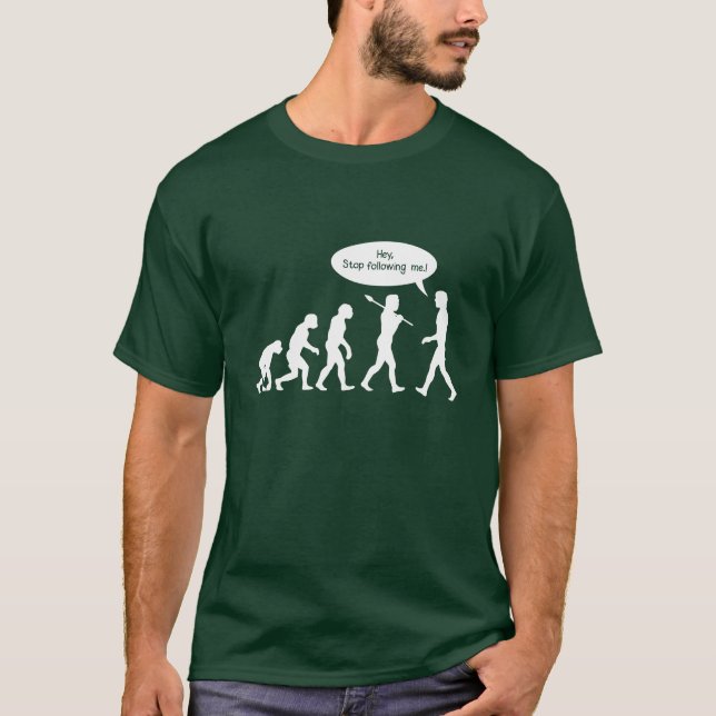 Evolution in Shirt mit Affen (Vorderseite)