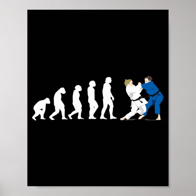 Evolution Judo Judoka Taekwondo Karate Aikido Poster (Vorne)