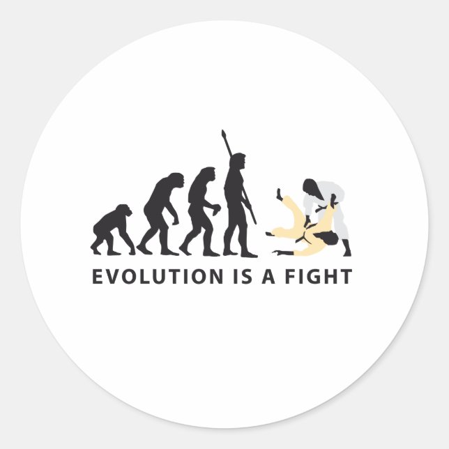 evolution Judo Runder Aufkleber (Vorderseite)