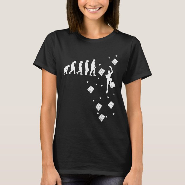 Evolution Klettern Sportklettern Bouldern Kletter T-Shirt (Vorderseite)