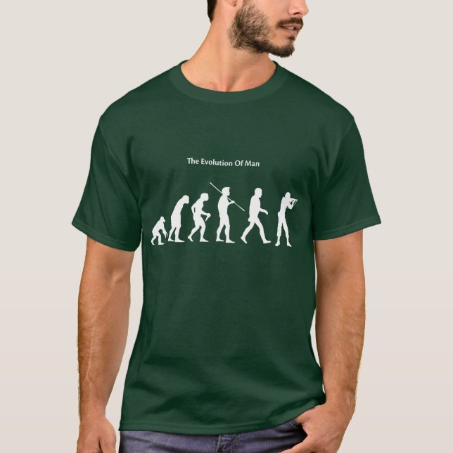 Evolution Mann (grünen) Sattrical T - Shirt (Vorderseite)