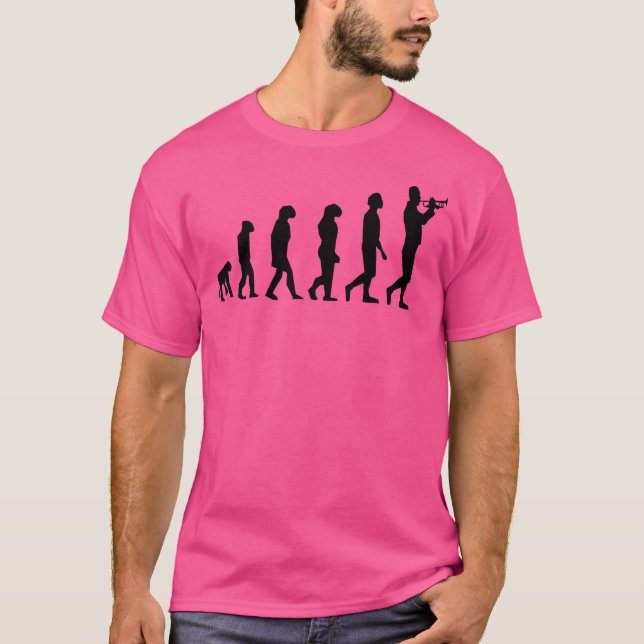 Evolution Marching Band Trumpet T Shirt Funny Musi (Vorderseite)