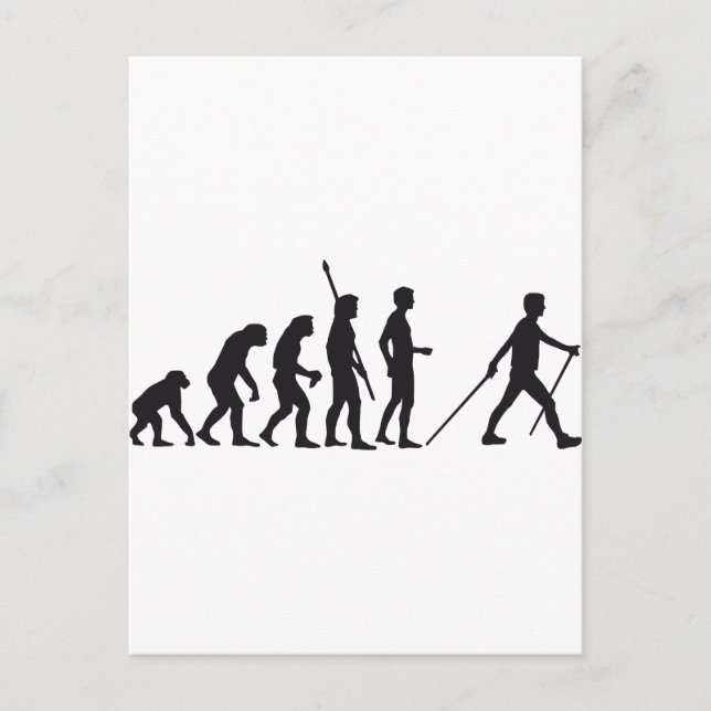 Evolution Nordic Walking Postkarte (Vorderseite)
