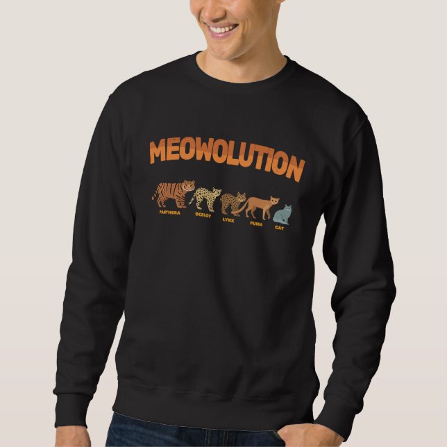 Evolution Of Cats  Meowolution  Tiger Ocelot Lynx  Sweatshirt (Vorderseite)