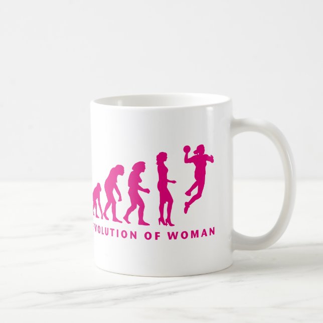 evolution of handball woman kaffeetasse (Rechts)