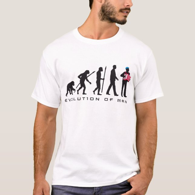 evolution of man accordion player sailor T-Shirt (Vorderseite)