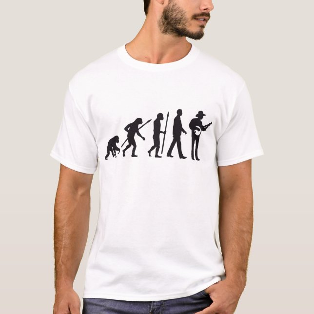 evolution of man banjo player T-Shirt (Vorderseite)