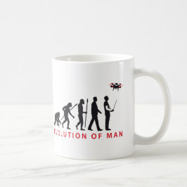 evolution of man controlling drone tasse