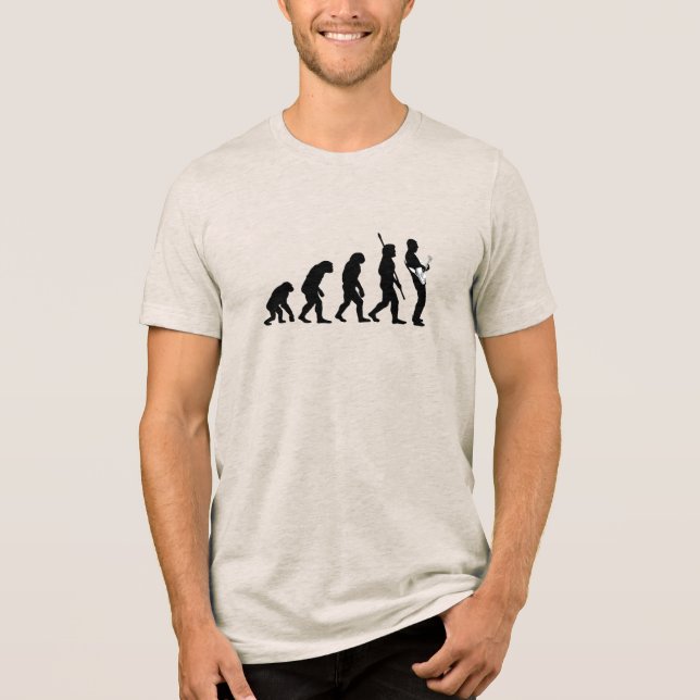 Evolution of Man Guitarist –  Musician Gift Tri-Blend Shirt (Vorderseite)