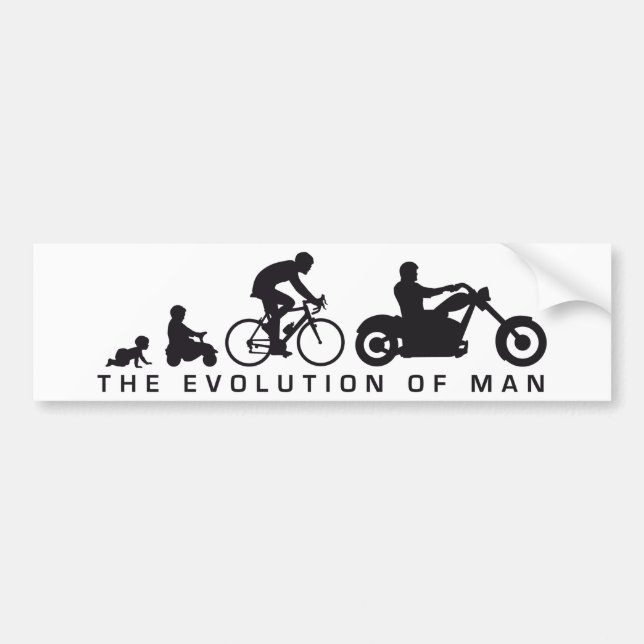 evolution of man motorcycle biker autoaufkleber (Vorne)