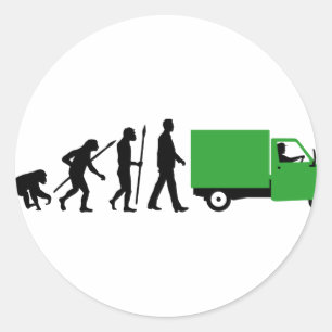 Evolution of man Piaggio Ape mini transporter Runder Aufkleber