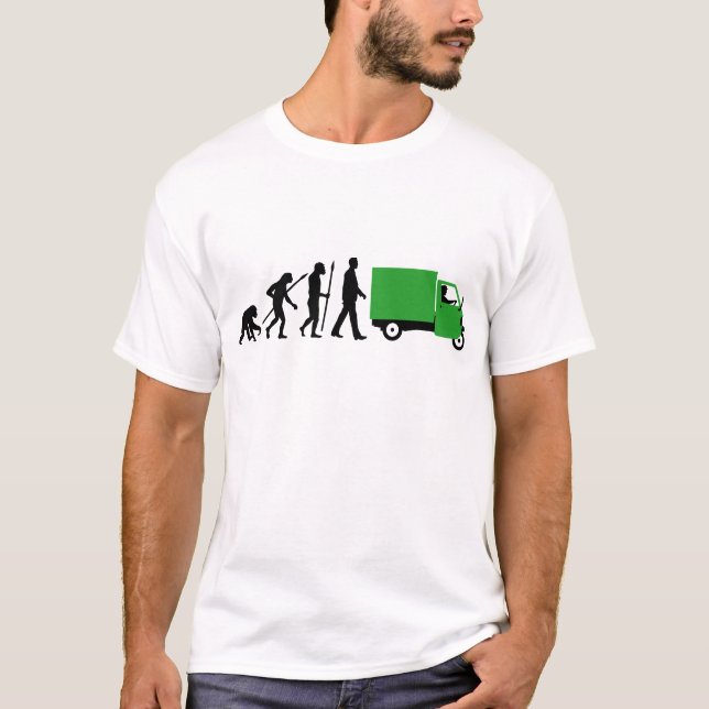 Evolution of man Piaggio Ape mini transporter T-Shirt (Vorderseite)