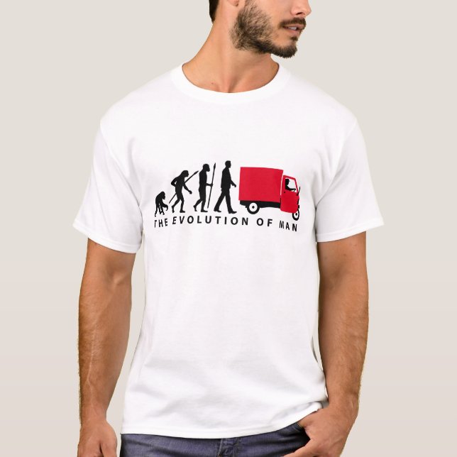 Evolution of man Piaggio Ape mini transporter T-Shirt (Vorderseite)