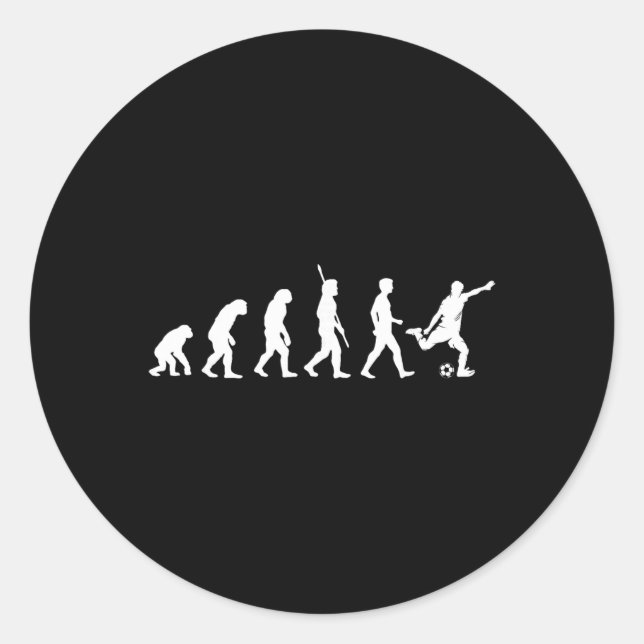 Evolution Of Man - Soccer Lover Soccer Player  Runder Aufkleber (Vorderseite)