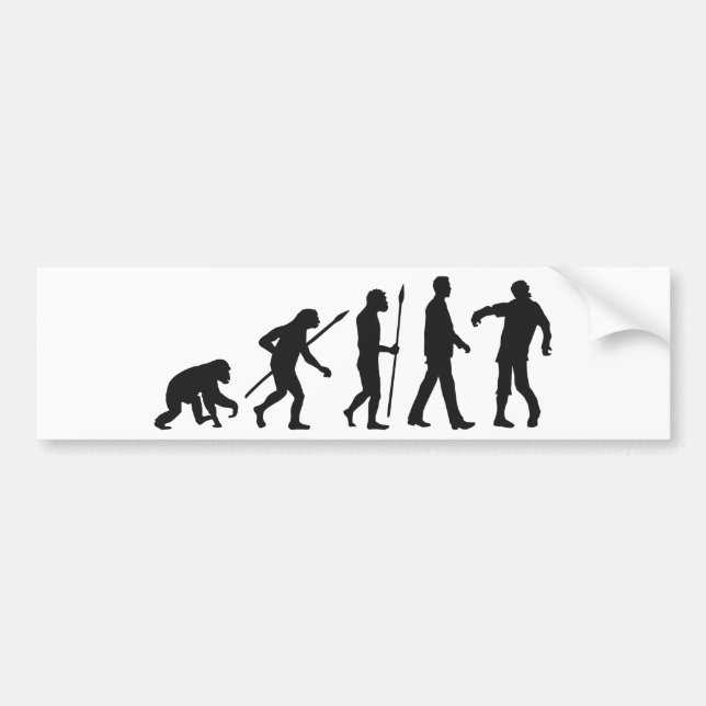 evolution of man zombie walking dead autoaufkleber (Vorne)