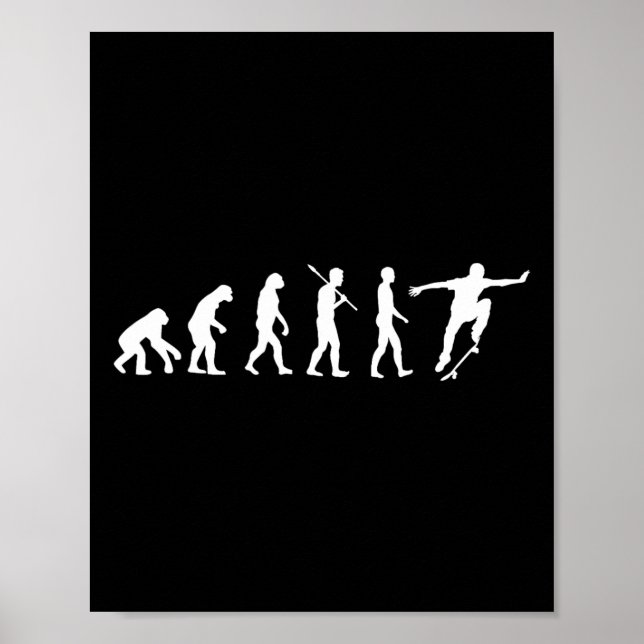 Evolution Of Skateboarder - Skateboarding Gift Shi Poster (Vorne)
