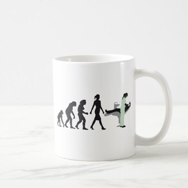 evolution of woman female dentist kaffeetasse (Rechts)