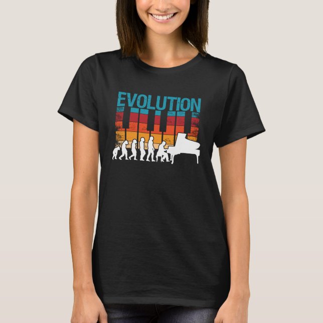 Evolution Piano Musician Keyboard Orchestra  4 T-Shirt (Vorderseite)
