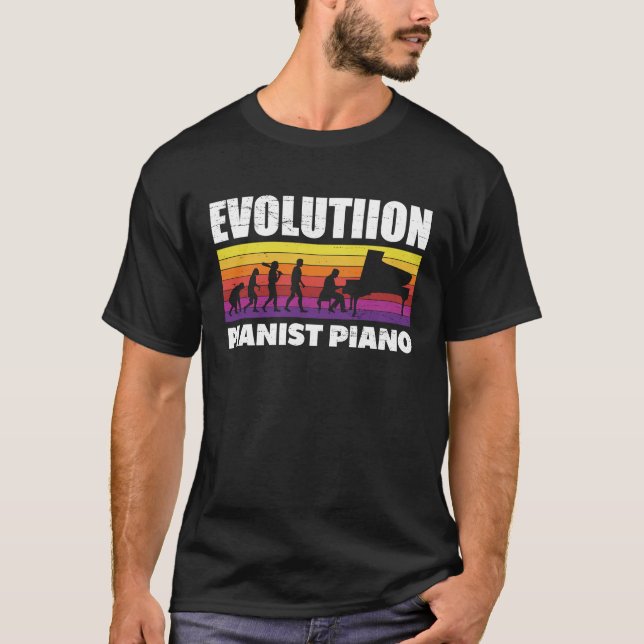 Evolution Piano Musician Keyboard Orchestra  6 T-Shirt (Vorderseite)