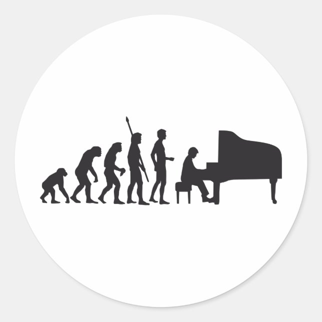 evolution piano runder aufkleber (Vorderseite)