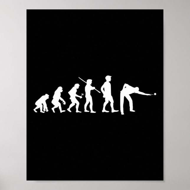 Evolution Pool Funny Pool Player Billard Player Poster (Vorne)