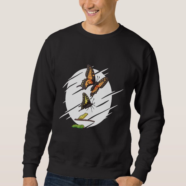 Evolution Raupe Monarch Butterfly Sweatshirt (Vorderseite)