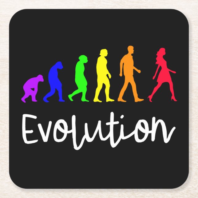 Evolution Rechteckiger Pappuntersetzer (Vorderseite)