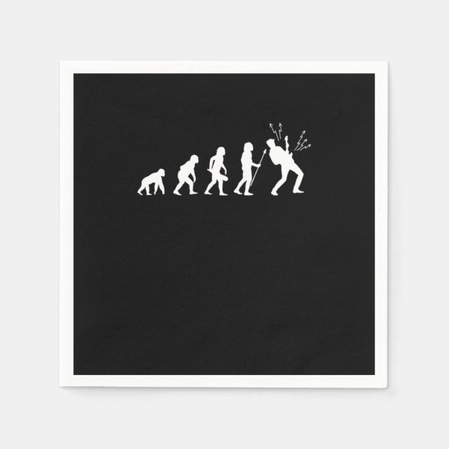 Evolution Rock Music Guitarist Bass Electric Guita Serviette (Vorderseite)