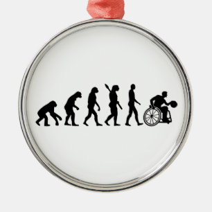 Evolution-Rollstuhl-Basketball Ornament Aus Metall