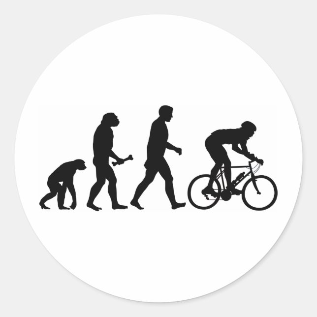 Evolution Runder Aufkleber (Vorderseite)