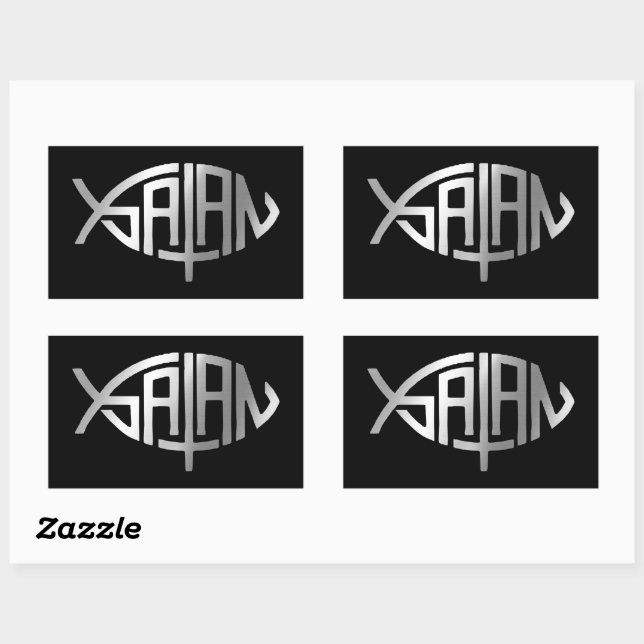 Evolution - Satan + Rechteckiger Aufkleber (Blatt)