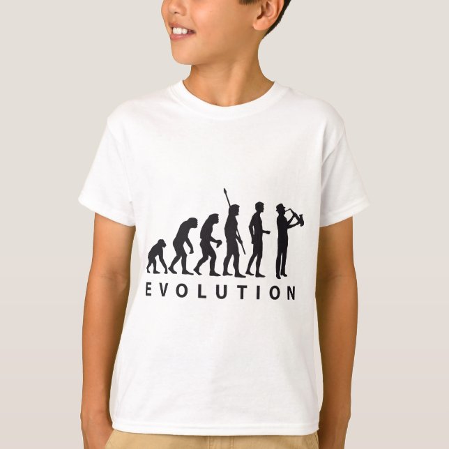 evolution saxophon T-Shirt (Vorderseite)