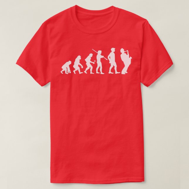 Evolution Saxophone Musiker T-Shirt (Design vorne)