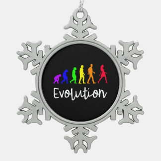 Evolution Schneeflocken Zinn-Ornament