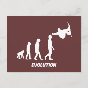 Evolution-Skateboard Postkarte