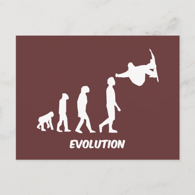 Evolution-Skateboard Postkarte (Vorderseite)