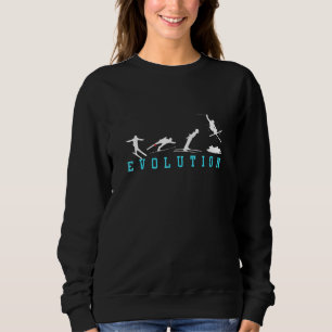 Evolution Ski Jumper Sporty Berge Naturschutz Sweatshirt
