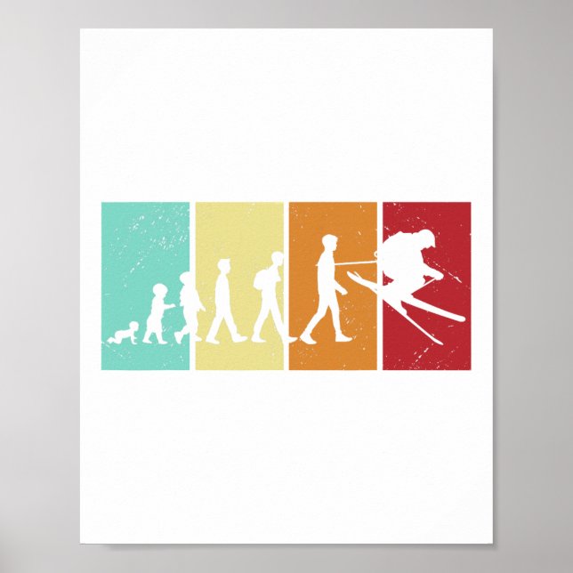 Evolution Ski - Skiverliebte Berge Rück-Ski Poster (Vorne)