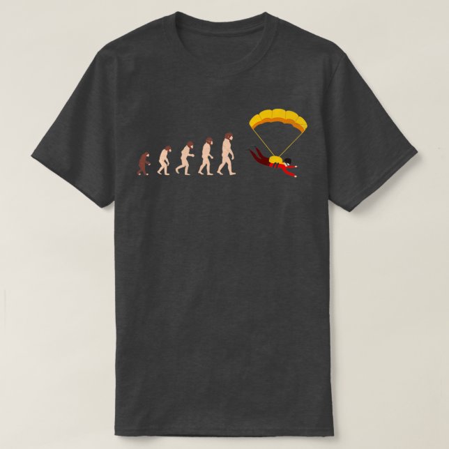 Evolution Skydive Skydiver Paraglider Geschenkidee T-Shirt (Design vorne)