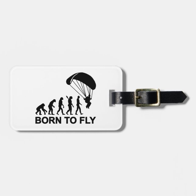 Evolution Skydiving geboren zu fliegen Gepäckanhänger (Vorderseite horizontal)