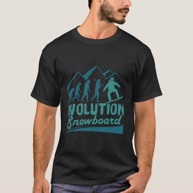 Evolution Snowboard Freestyle Snowboarden Lover T-Shirt (Vorderseite)