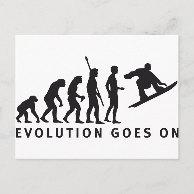 Evolution Snowboard Postkarte (Vorderseite)